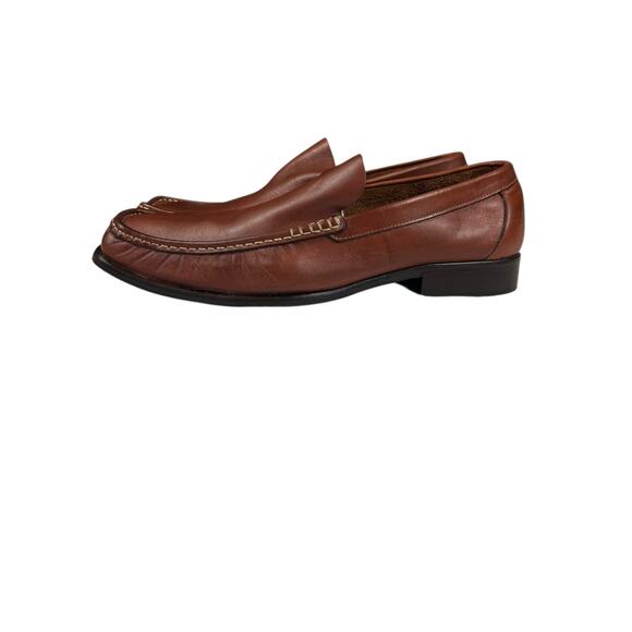 Kenneth Cole New York Men’s 10 Brown Leather Loafers Made in Italy Designer Lux main image 7